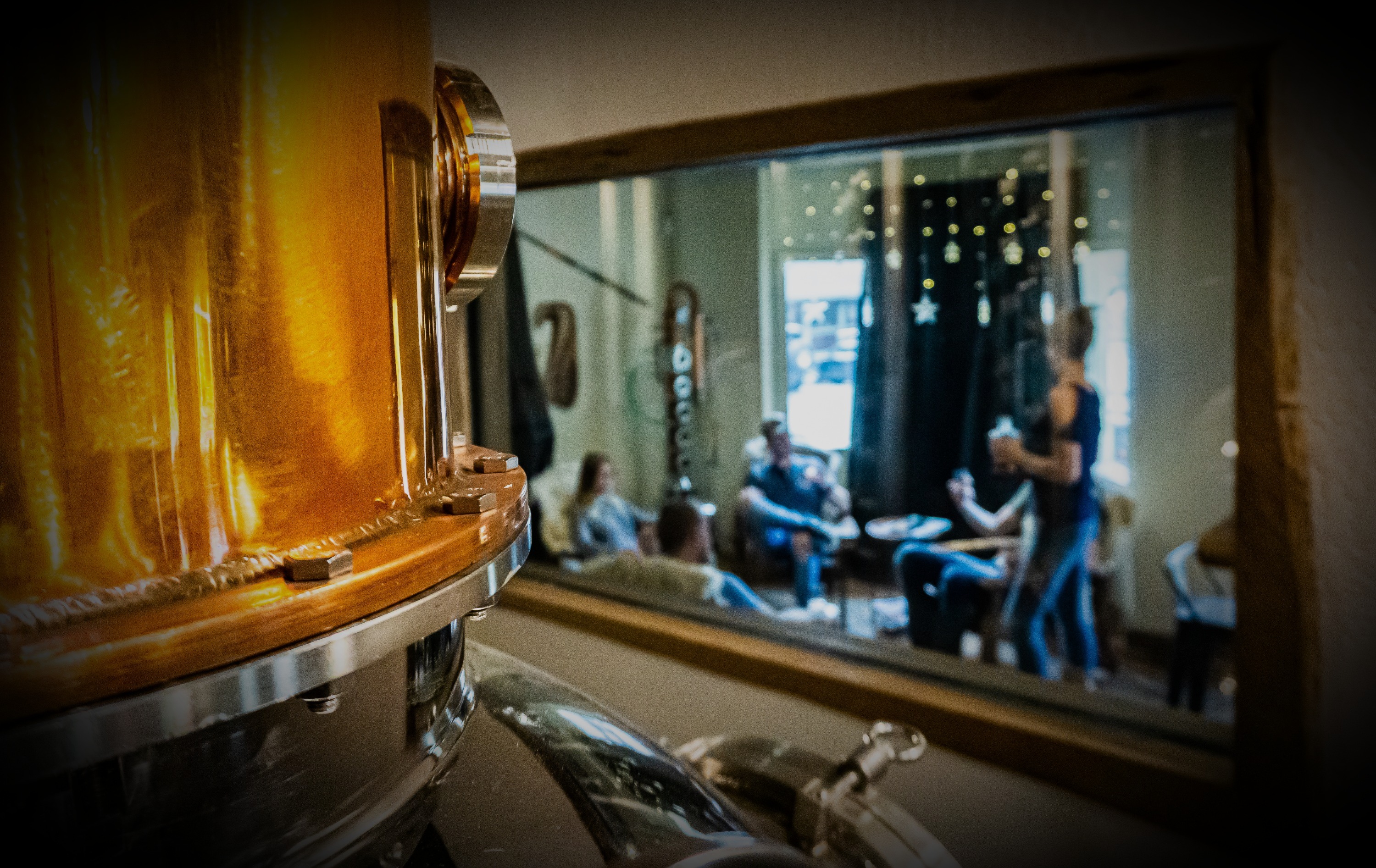 Copper distilling equipment inside Hinterhaus Distilling