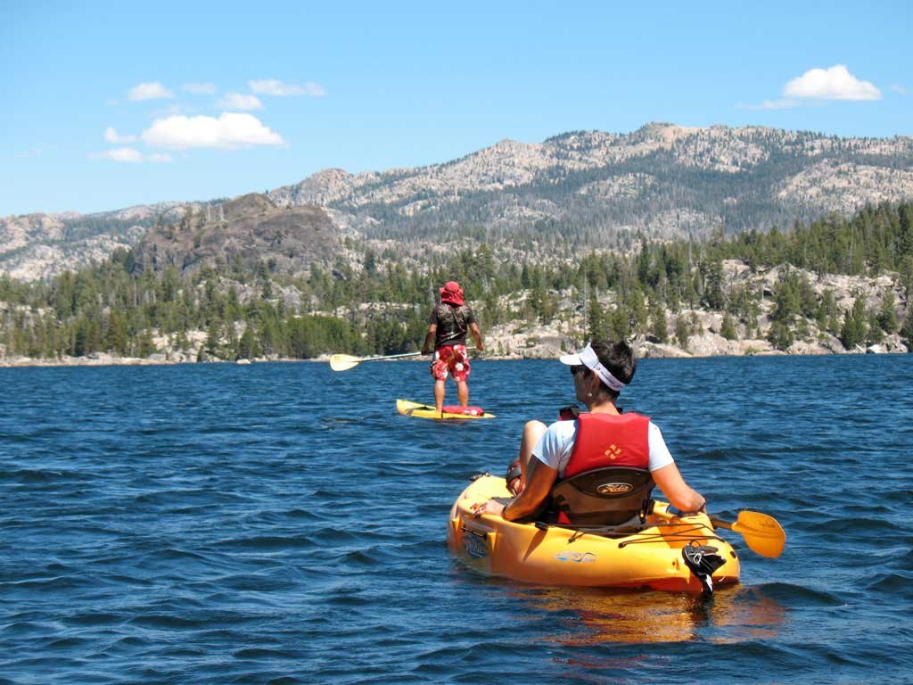 Paddling on Lake Alpine near Bear Valley