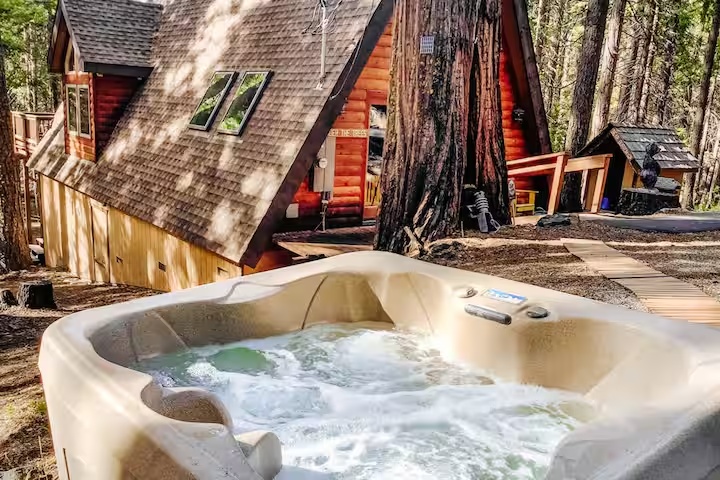 Hot Tub Steps from the front door.